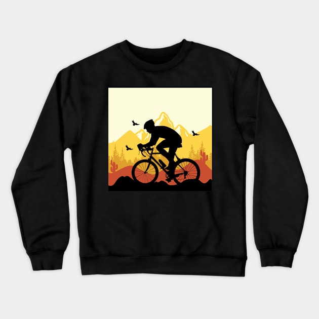 Mountain bicycle Crewneck Sweatshirt by FIFTY CLOTH